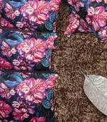 Blue & Pink Set of 5 Floral Square Cushion Covers