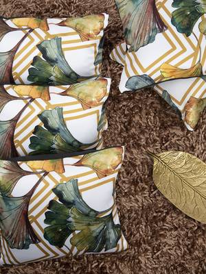 Multicoloured Set of 5 Floral Square Cushion Covers 1