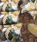 Multicoloured Set of 5 Floral Square Cushion Covers