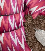 Pink & White Set of 5 Geometric Square Cushion Covers