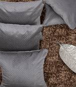 Grey Set of 5 Self Design Square Cushion Covers