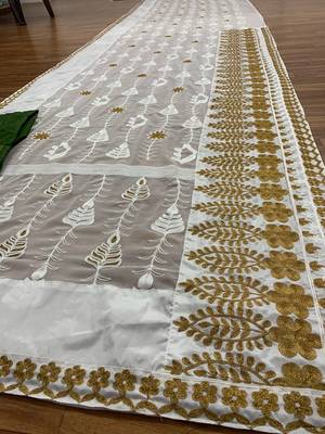 White Embroidered Georgette Saree With Blouse 3