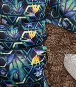 Blue Set of 5 Geometric Square Cushion Covers