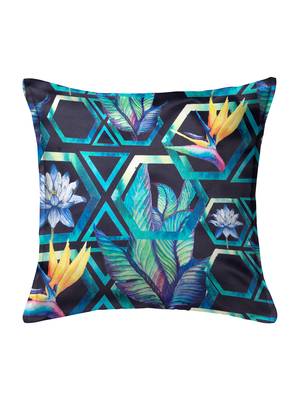 Blue Set of 5 Geometric Square Cushion Covers 2