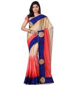 Pink Embroidered Jacquard Saree With Blouse