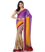 Yellow Embroidered Georgette Saree With Blouse