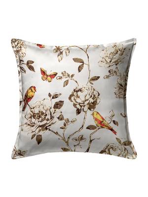 Off-White Set of 5 Floral Square Cushion Covers 2