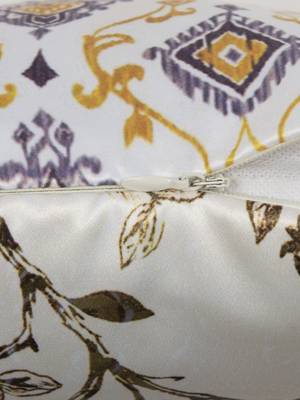 Off-White Set of 5 Floral Square Cushion Covers 4