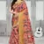 Peach Printed Silk Saree With Blouse
