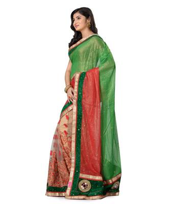 Black Embroidered Super_Net Saree With Blouse 2