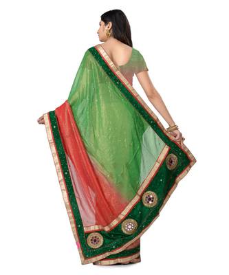 Black Embroidered Super_Net Saree With Blouse 3
