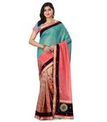 Pink Embroidered Jacquard Saree With Blouse