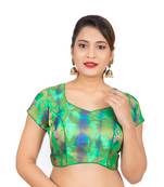Green Banarasi Brocade Readymade Saree Blouse