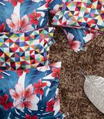 Multicoloured Set of 5 Floral Square Cushion Covers