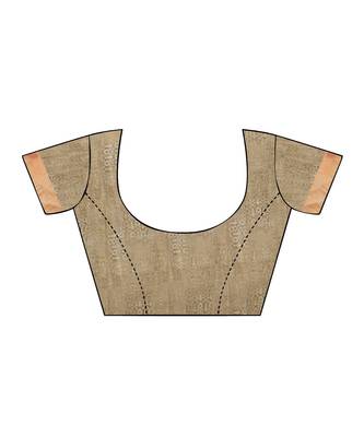 Grey printed linen saree with blouse 4