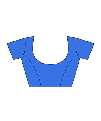 Blue woven Silk blend saree with blouse 4