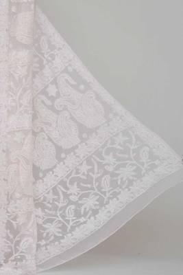Baby Pink Colour, Hand Embroidered Work Lucknowi Chikankari Saree 2