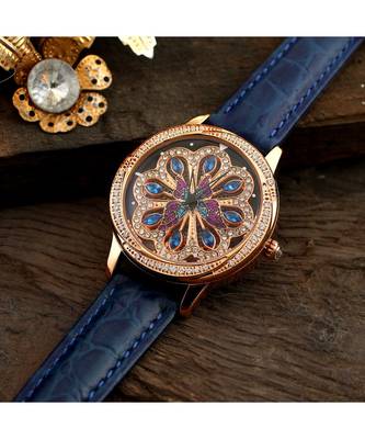 Blue Beautiful Butterfly Design Revolving Watch 1