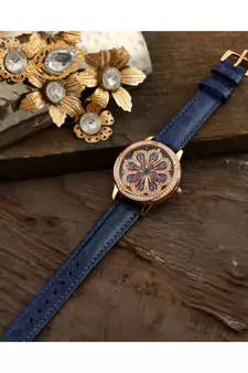 Blue Beautiful Butterfly Design Revolving Watch