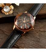 Black Wheel  Design Revolving Dail Watch