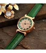 Green Flower Design Classy Revolving Dail Watch
