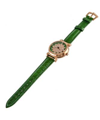 Green Flower Design Classy Revolving Dail Watch 3