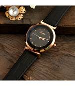 Black Stylish Diamond Shape Glass Design Watch