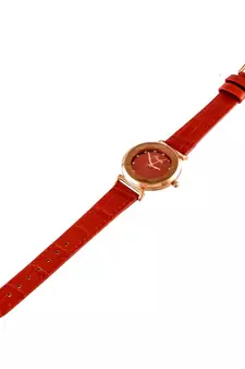 Orange Stylish Diamond Shape Glass Design Watch