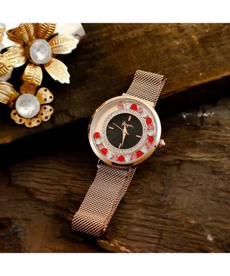 Rose Gold Dancing Diamond Adjustable Magnetic Belt Watch 1