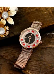 Rose Gold Dancing Diamond Adjustable Magnetic Belt Watch