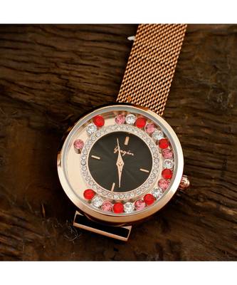 Rose Gold Dancing Diamond Adjustable Magnetic Belt Watch 2