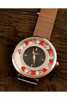 Rose Gold Dancing Diamond Adjustable Magnetic Belt Watch