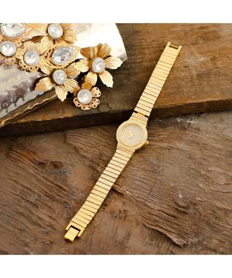 Golden Beautiful Designer Smart Look Elegant Small Dail Watch 1
