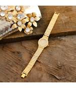 Golden Beautiful Designer Smart Look Elegant Small Dail Watch