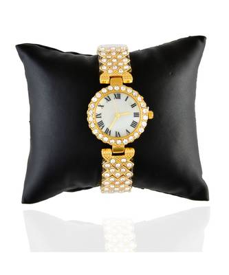 Golden  Smart Look Designer Full Of Diamond Party Watch 3