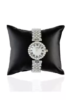 Silver Smart Look Designer Full Of Diamond Party Watch