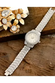 Siver Diamond Stylish Royal Designer Party Watch