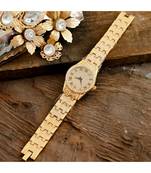 Golden Smart Look Designer Full Of Diamond Watch