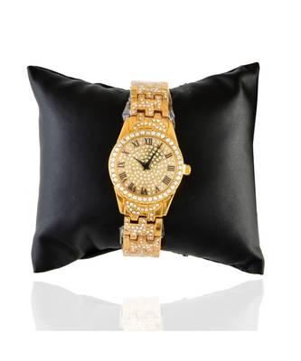 Golden Smart Look Designer Full Of Diamond Watch 2