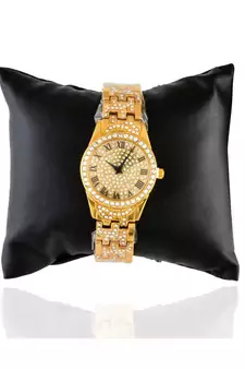 Golden Smart Look Designer Full Of Diamond Watch