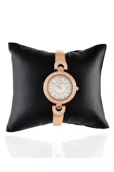 Rose Gold  Stylish Watch Collection With Braclet Look Belt