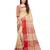 Beige embroidered cotton saree with blouse