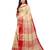 Beige embroidered cotton saree with blouse