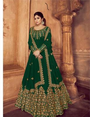 Green embroidered santoon salwar 1