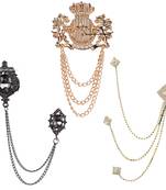 Black crystal brooch