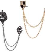 Black crystal brooch