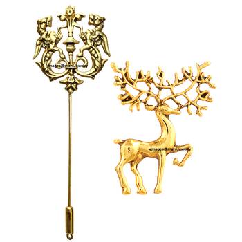 Gold crystal brooch 1