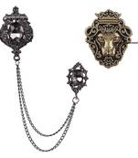 Black crystal brooch