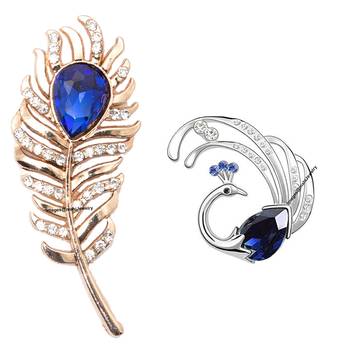 Blue crystal brooch 1