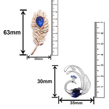 Blue crystal brooch 3